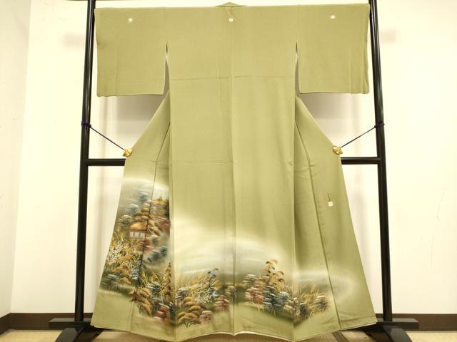 平和屋着物▼豪華色留袖　作家物　手描き　五重塔　暈し染め　金銀彩　正絹　逸品　DAAZ5169du