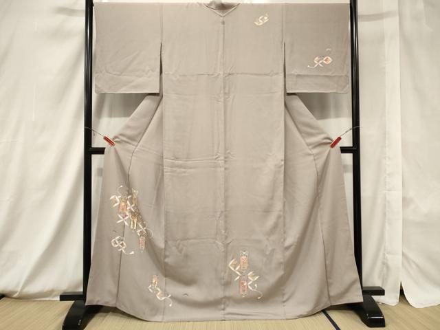 平和屋着物■訪問着　枝花器物文　正絹　逸品　CAAW2650in