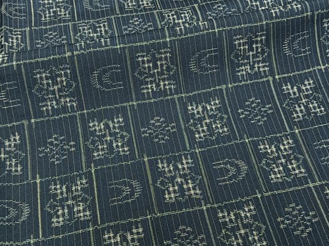 平和屋着物■上質な紬　幾何学文　正絹　逸品　未使用　CAAZ0763xi