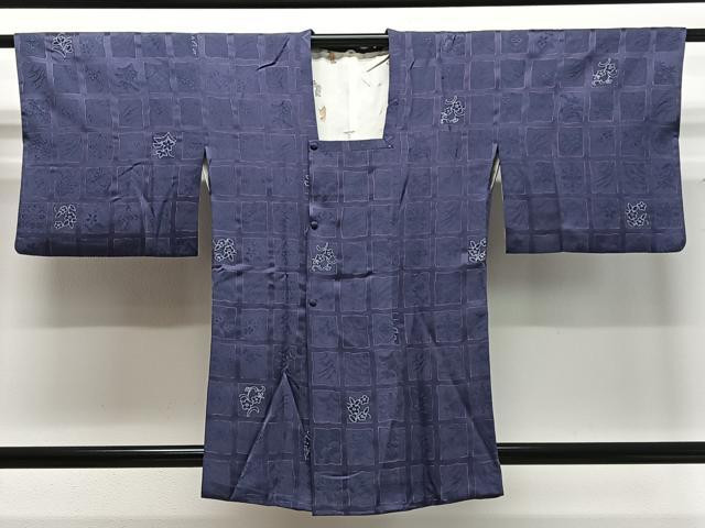 乐天商城 - 平和屋着物∞道行コート　地紋起こし　市松花文　正絹　逸品　CABD4414ua