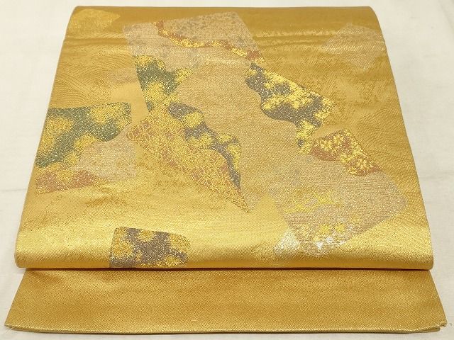 平和屋着物◎六通柄袋帯 御所解文様 金糸 正絹 逸品 AAAK3793Asx