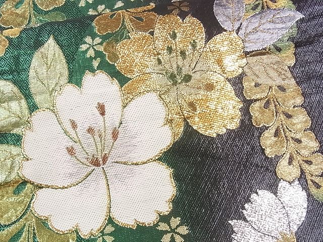 平和屋着物■六通柄袋帯　草花文　金銀糸　逸品　CAAE4867eg