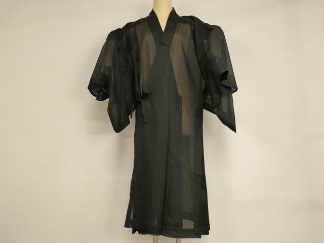 平和屋本店▼夏物　法衣　道服　直綴　絽　黒地　松栄法衣店謹製　寺院　仏具　仏教　僧侶　神職　装束　AABE2217ja