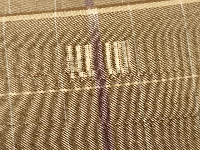 平和屋着物■上質な紬 格子吉祥文 正絹 逸品 CAAJ7853ch
