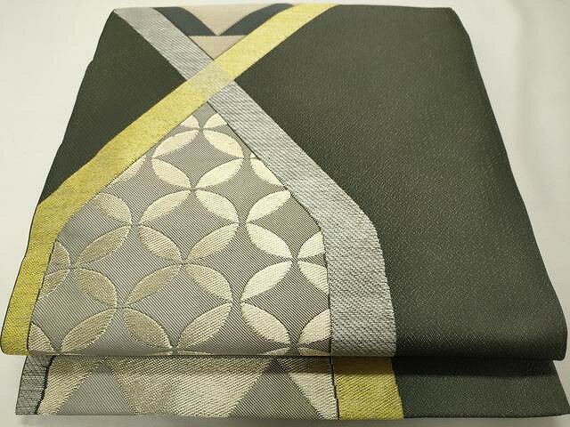 平和屋着物●全通柄 本袋帯 立涌七宝文 金銀糸 正絹 逸品 CAAU1038yk