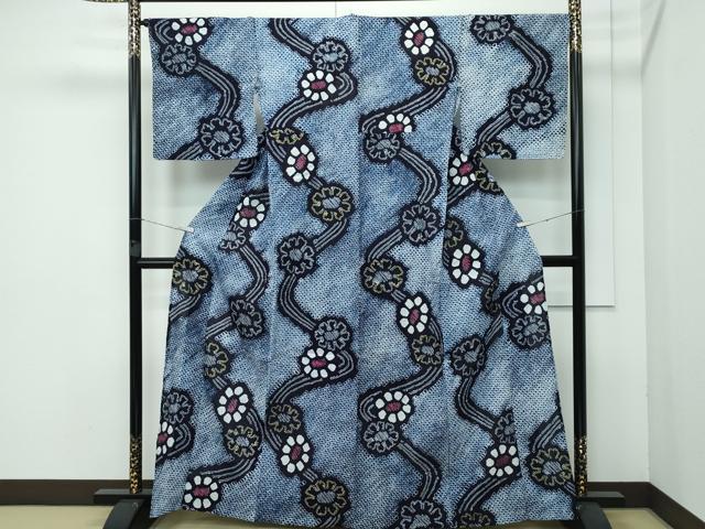 平和屋着物■極上　夏物　浴衣　有松鳴海絞り　流水舞花文　綿　逸品　未使用　CZAA3622s5