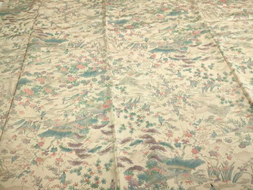 平和屋着物■上質な小紋 人物草花文 金彩 鬼しぼ縮緬 正絹 逸品 DAAP8654sf 平和屋着物■上質な小紋 人物草花文 金彩 鬼しぼ縮緬 正絹 逸品 DAAP8654sf