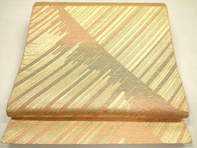 平和屋着物◎六通柄袋帯　抽象文様　金糸　正絹　逸品　DABA6212op