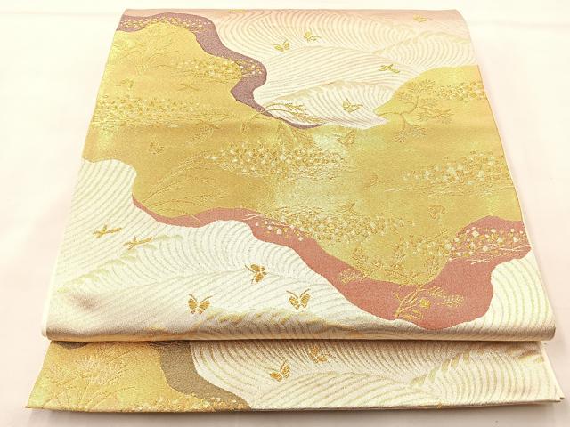 Rakuten - 平和屋着物◎六通柄袋帯　道長文様　金糸　正絹　逸品　BAAL4191if
