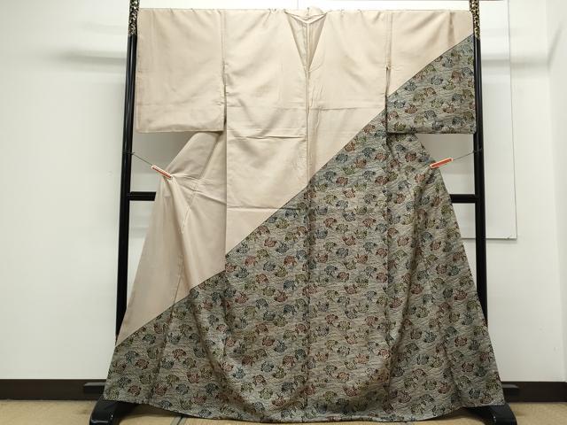 平和屋着物●訪問着　本場染大島紬　荒磯　正絹　逸品　CAAS9383th