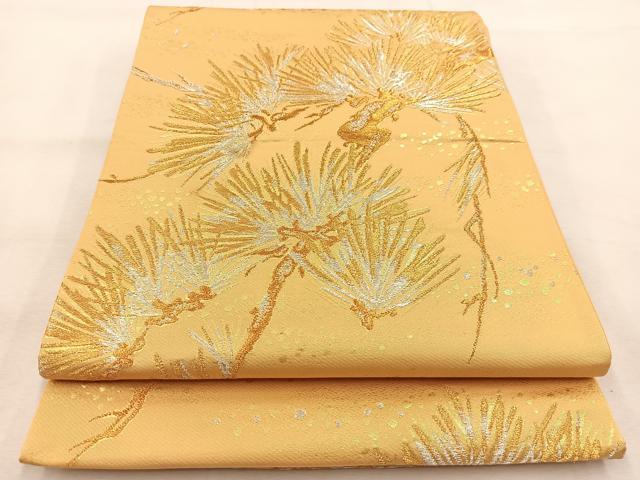 平和屋着物◎西陣　六通柄袋帯　若松葉　金銀糸　正絹　逸品　BAAU2649yc