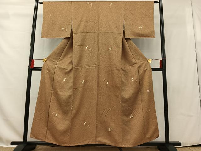平和屋着物■上質な小紋 作家物 舞葉文 金彩 正絹 逸品 AAAQ9161jh