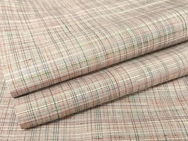 平和屋着物●上質な紬 格子　正絹　逸品　未使用　AAAV9196np