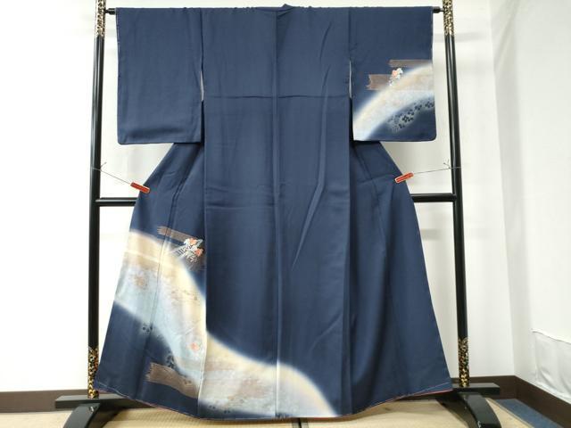 平和屋着物■訪問着　総刺繍　葡萄舟草花文　暈し染め　金彩　正絹　逸品　未使用　CAAW7258yc