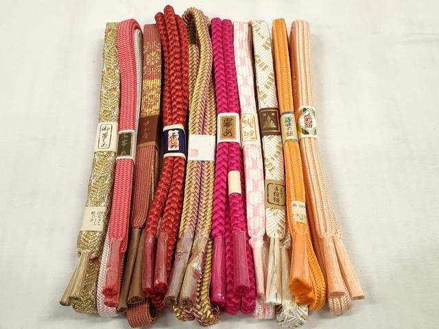 平和屋着物●和装小物 帯締め10本 冠組 亀甲組 高麗組 くみ紐 金糸 逸品 未使用 DAAN1700zzz