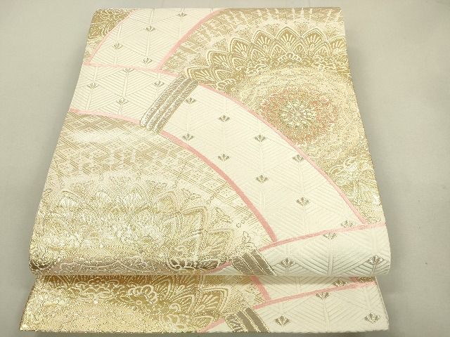 平和屋着物◎六通柄袋帯　正倉院花文　金銀糸　逸品　DAAI2066rt
