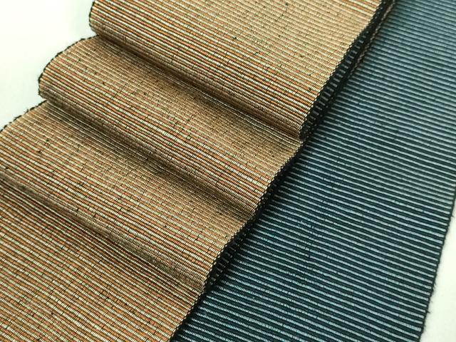 平和屋着物■極上　男性　両面　角帯　紬地　逸品　DZAB0918kh5