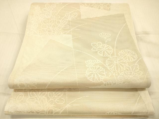 平和屋着物＊夏物　西陣　六通柄袋帯　草花文　金糸　証紙付き　正絹　逸品　DAAR6914cm