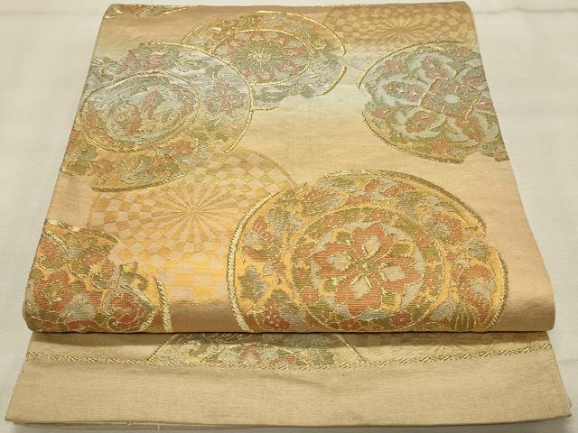 平和屋着物◎六通柄袋帯　正倉院花鳥文　金銀糸　正絹　逸品　DAAS8363qp