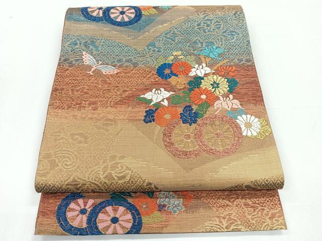 Rakuten - 平和屋着物◎六通柄袋帯　唐織　花車文　金糸　正絹　逸品　CABD5004nb