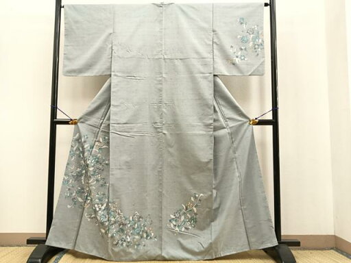 平和屋着物●訪問着 紬地 草花文 正絹 逸品 BAAN9160pk 平和屋着物●訪問着 紬地 草花文 正絹 逸品 BAAN9160pk