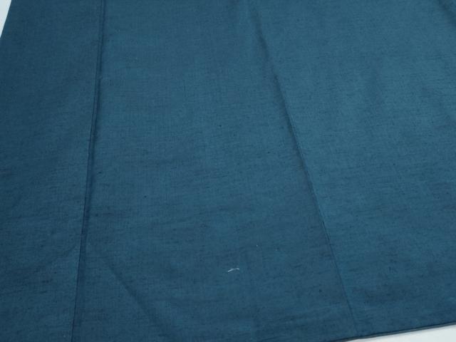 平和屋着物●男性　紬　アンサンブル　色無地　藍色　正絹　逸品　CAAY9573th