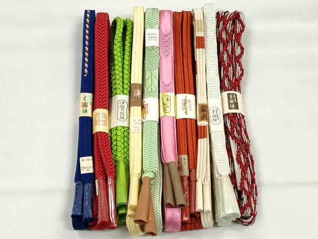 平和屋着物●和装小物　帯締め10本セット　冠組　大和組　笹浪組　銀糸　逸品　未使用　CABK4994qe