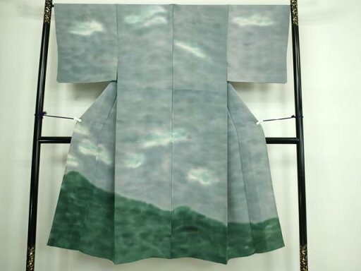 平和屋着物▽虹色創家 本郷大田子 男性 訪問着 単衣 霞文 暈し染め 正絹 逸品 DAAW9350sf 平和屋着物▽虹色創家 本郷大田子 男性 訪問着 単衣 霞文 暈し染め 正絹 逸品 DAAW9350sf