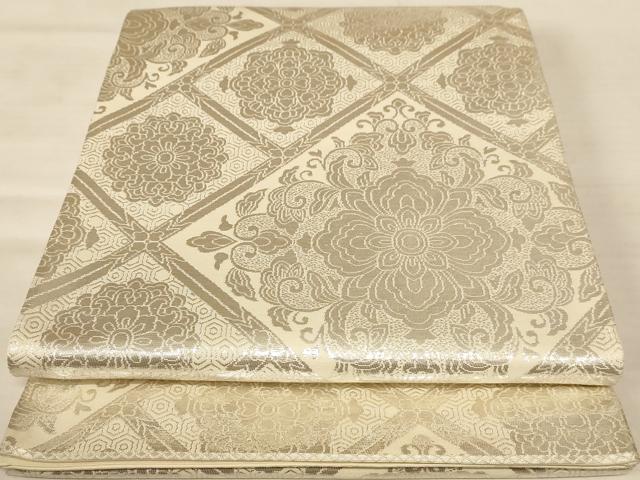 平和屋着物◎六通柄袋帯　嵐山　純銀箔　正絹　逸品　AABB1630dt