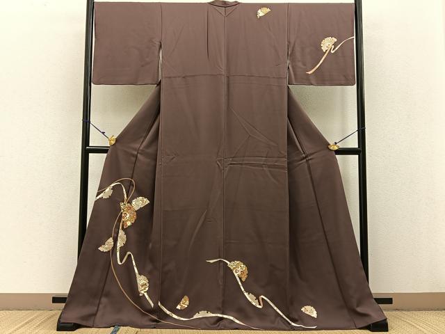 Full-Length Under-Kimono - 平和屋着物●訪問着　雪輪熨斗宝尽くし花文　金彩　ロング丈　正絹　逸品　BAAW0907hj