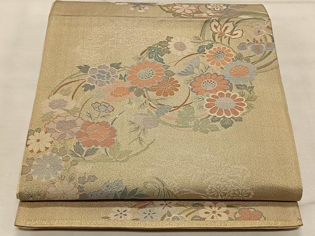 平和屋着物◎六通柄袋帯　花丸文　正絹　逸品　CAAX3477qv