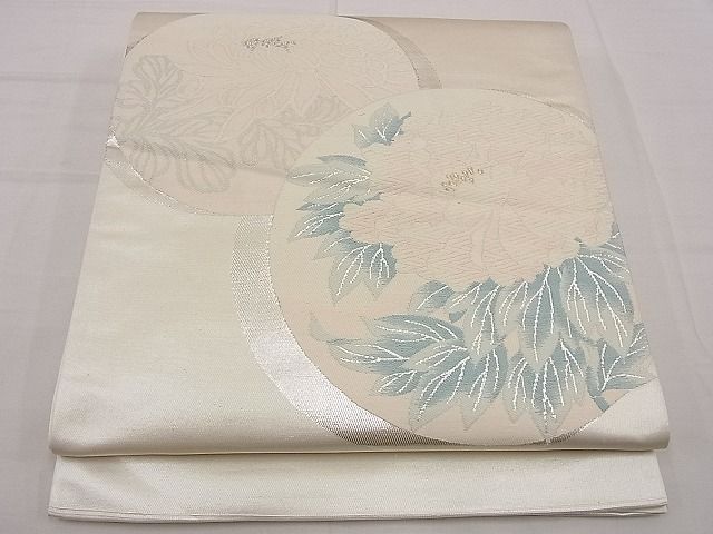 平和屋着物■六通柄太鼓柄袋帯 唐織 牡丹菊丸文 金銀糸 逸品 n-yt0025