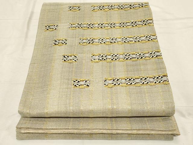 平和屋着物●太鼓柄袋帯 幾何学文 金糸 正絹 逸品 CABD4132dy