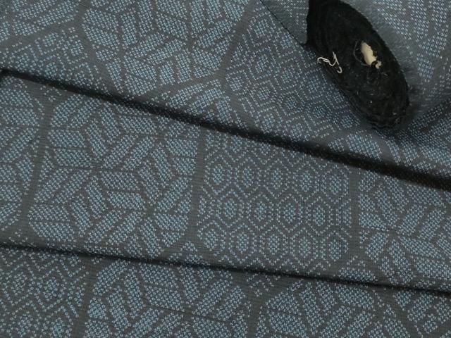 平和屋着物▼紬　反物　着尺　亀甲文　逸品　未使用　DAAY0796we