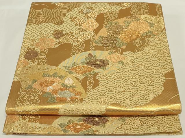 Rakuten - 平和屋着物◎六通柄袋帯　地紙花文　金糸　正絹　逸品　AABH5232ou