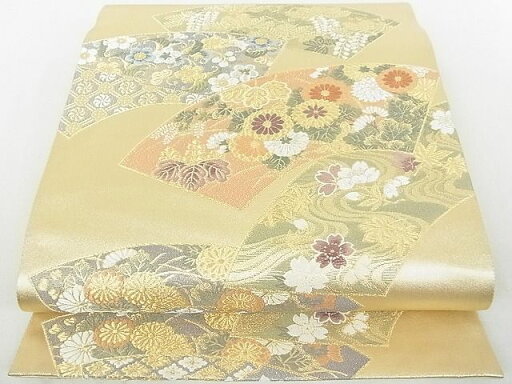 平和屋着物■六通柄袋帯 唐織 地紙流水花文 金銀糸 逸品 DAAE8300sa 平和屋着物■六通柄袋帯 唐織 地紙流水花文 金銀糸 逸品 DAAE8300sa