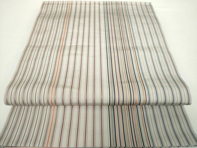 平和屋着物●本場筑前博多織　八寸名古屋帯　変わり間道　正絹　逸品　DAAX4612ps