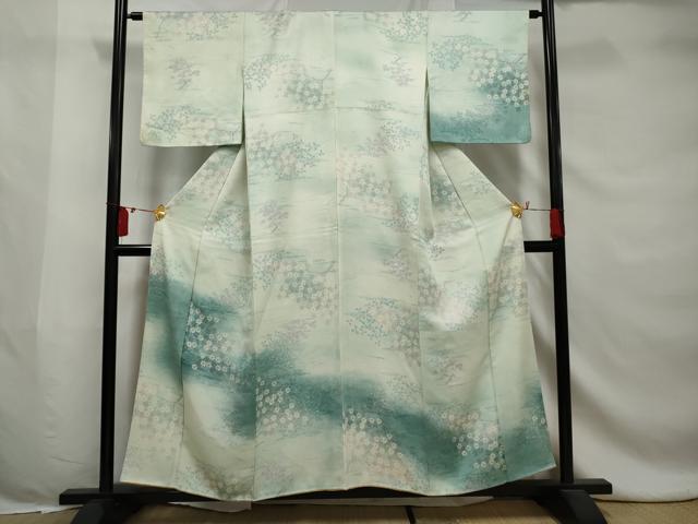 平和屋着物■訪問着　枝花文　暈し染め　金彩　正絹　逸品　AABE0952gw