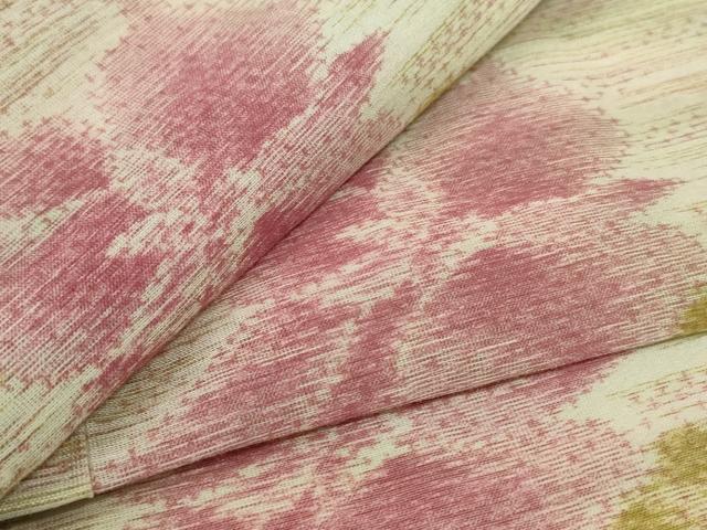 平和屋着物＊夏物　小紋　紗　草花文　AABE8968jd