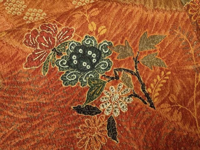 平和屋着物■上質な小紋　枝花文　金彩　正絹　逸品　未使用　CABA6849ev