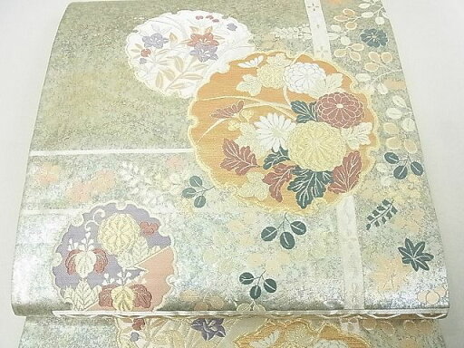 平和屋着物■六通柄袋帯 雪輪花文 金銀糸 引箔 逸品 DAAD3679sf 平和屋着物■六通柄袋帯 雪輪花文 金銀糸 引箔 逸品 DAAD3679sf