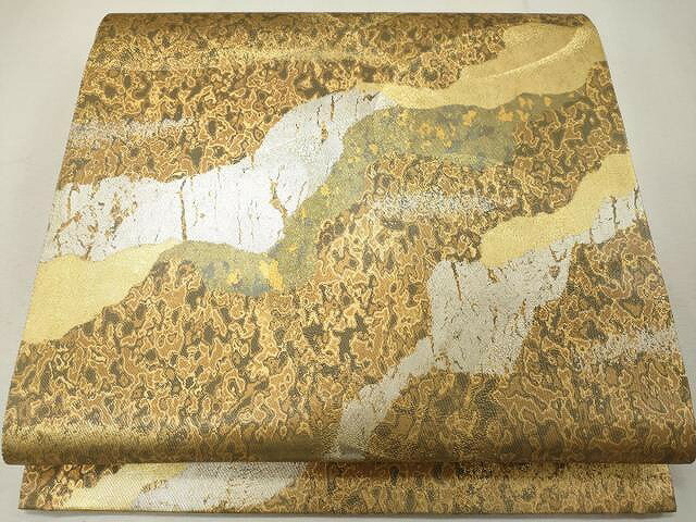 平和屋着物●六通柄袋帯　吉祥文　金銀糸　引箔　正絹　逸品　未使用　CAAU1089yk