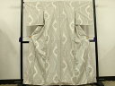 平和屋着物■本場大島紬 白大島 縦涌菊文 正絹 逸品 AAAT4475mf
