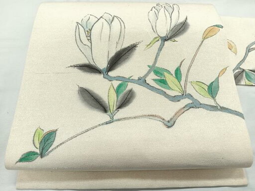 平和屋着物◎九寸名古屋帯 作家物 手描き 枝花文 正絹 逸品 CAAU7382nb 平和屋着物◎九寸名古屋帯 作家物 手描き 枝花文 正絹 逸品 CAAU7382nb
