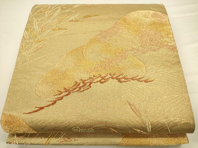 平和屋着物◎六通柄袋帯　笠松　金糸　正絹　逸品　CAAV3365ft