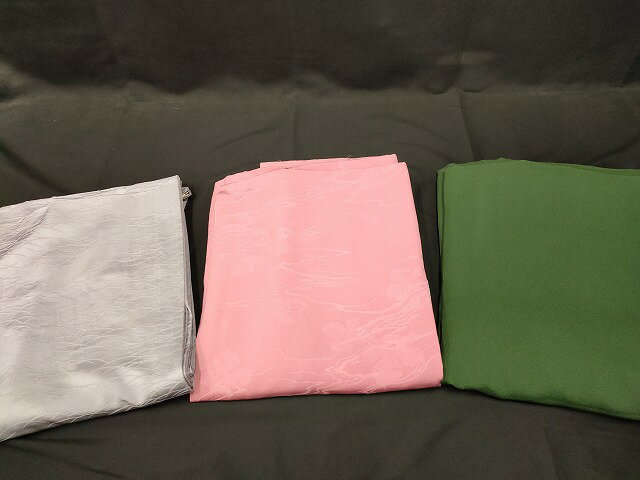 楽天平和屋平和屋本店■色無地 まとめて 3点 芝 さざ波 地紋 など 着用可能多数 全て正絹 ppp2900