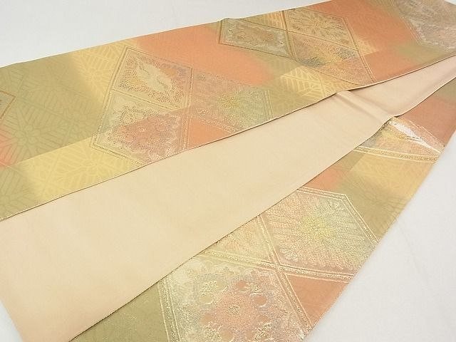 平和屋着物■六通柄袋帯 双鶴菱花文 金糸 逸品 rt3844 heiwaya-10261533 平和屋 サンプル画像3