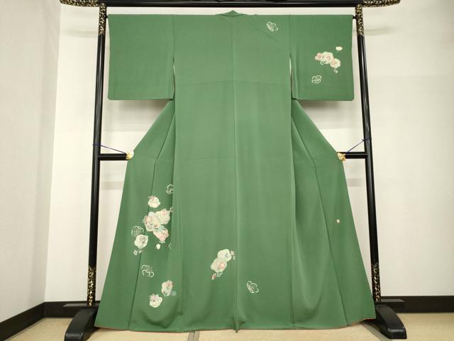 平和屋着物●吉澤友禅　人間国宝　吉田簑助監修　訪問着　舞花文　暈し染め　金銀彩　正絹　逸品　AABE5793fy fg_264】節目の日の祝い着に。佳き日の宴を彩る一枚に。吉田蓑助の