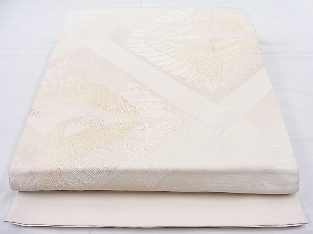 平和屋着物◎西陣いづくら謹製　六通柄袋帯　向鶴菱　金糸　逸品　BAAJ8365ns