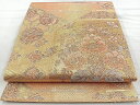 平和屋着物◎佐賀錦 六通柄袋帯 草花文 金糸 逸品 BAAK6048cm